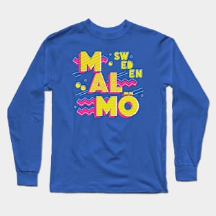 Retro 90s Malmö, Sweden Long Sleeve T-Shirt